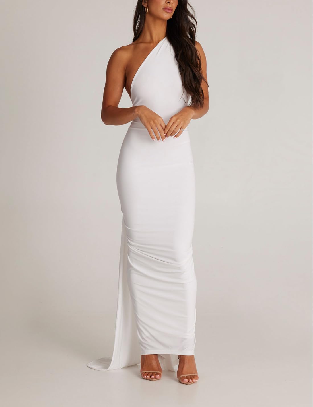 ABINGOO Vestito Donna Senza Maniche Maxi Abito Sexy Backless Bodycon Abito Lungo Tinta Unita Elegante Abito da Cocktail