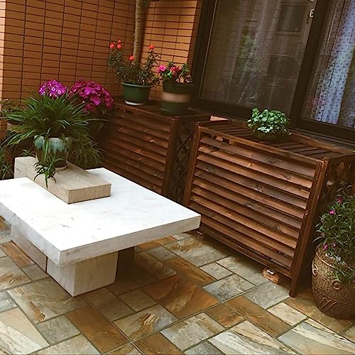 Protection extérieure en bois pour climatiseur central, cache-pompe à chaleur piscine 3 panneaux