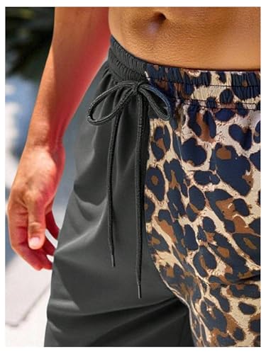 SOLY HUX Men's Leopard Swim Trunks Cheetah Print Drawstring Waist Bathing Suit Beach Board Shorts3