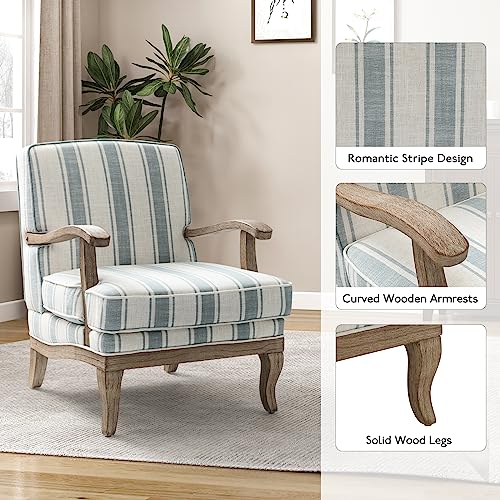 HULALA-HOME-Mid-Century-Modern-Chair-Set-of-2-Upholstered-Accent-Chair-with-Graceful-Curves-and-Wooden-Legs-Comfy-Lounge-Armchair-Striped-Accent-Chairs-for-Living-Room-Bedroom-Blue HULALA HOME Mid Century Modern Chair Set of 2 Upholstered Accent Chair with Graceful Curves and Wooden Legs Comfy Lounge Armchair Striped Accent Chairs for Living Room Bedroom Blue