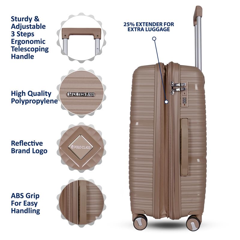 Image of Polo Class 2Pc Set Trolley Bags (24 /28 inch) - Beige