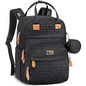 Diaper Bag Backpack, LeLeBlum Baby Diaper Bag with Changing Pad, Pacifier Case & Stroller Straps, Unisex Large Travel…