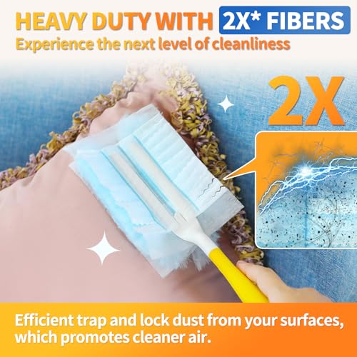 Image of 30 Count Electrostatic Duster Refills Compatible with Swiffer Duster, Multi-Surface Dusting Refills, Microfibre Dusters for Cleaning, Unscented