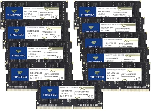 Image of Timetec 160GB KIT (10x16GB) DDR4 2400MHz (PC4-2400T) PC4-19200 SODIMM Laptop RAM - 260-Pin 1.2V CL17 Non-ECC Unbuffered Memory Module for Laptop, Notebook, Mini PC, All-in-One