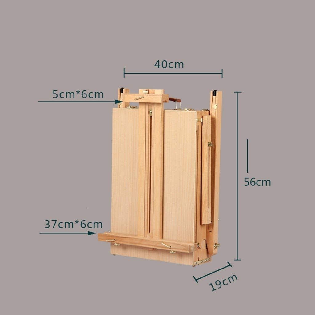 NZPOST Leicht zu tragende Staffelei für Skizzen, für Erwachsene, hölzerne Tischstaffelei und Bodenstativstaffelei, zusammengeklappte Größe: 40 x 56 x 19 cm