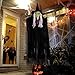 59” Halloween Hanging Animated Witch Decoration with Sound Activated, Glowing Eyes, Spooky Sounds and Motion - Perfect for Halloween Haunted House Prop Décor, Indoor/Outdoor Display, Lawn, Party