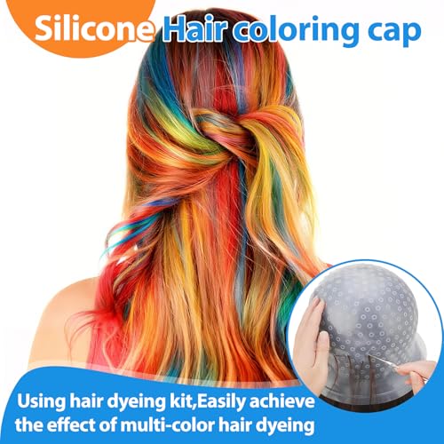 25 Stk Haarfärbepinsel Set, Haare Färben Zubehör, Haar Färben Färbung Tool, mit Silikon-Haarfärbekappe, Haarfärbepinsel, Haarspangen, Schwarze Latexhandschuhe, Ohrstöpsel, Faltschüssel, Schal, Badekap