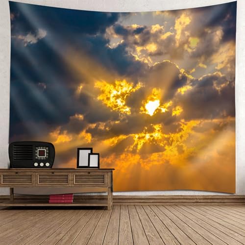 Tenture paysage coucher de soleil 150x130cm pour masquer un mur abîmé