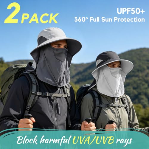 Pack 2 sombreros unisex con ala ancha para exteriores miniatura 2