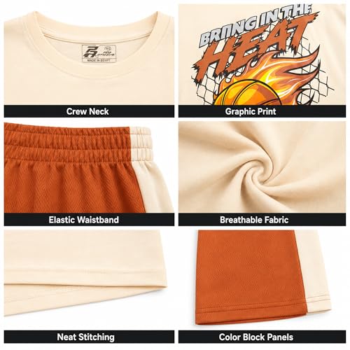 Image of Pro Athlete Active Boys Short Sets - 2 Piece Performance Crewneck Short Sleeve T-Shirt and Shorts Boys Athletic Sets (8-16)