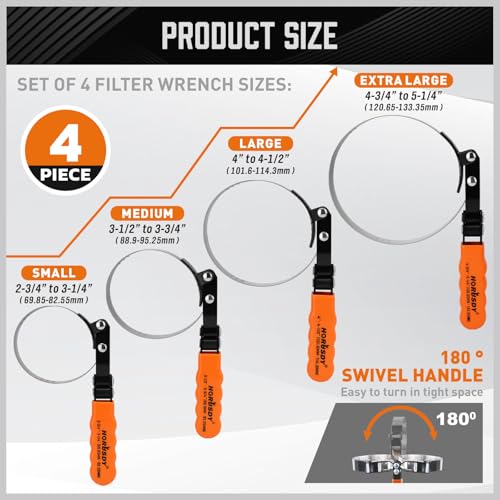 Image of 11-Piece Oil Filter Wrench Set with Storage Case - Swivel Wrenches Fit 2-3 /4 inch to 5-1 /4 inch, Adjustable Filter Pliers (9 inch & 12 inch), Valve Lapper Set, 3-Jaw Socket, Ratchet Handle for Garage, Roadside Repair