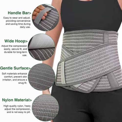 Faja postparto de compresión abdominal ajustable gris miniatura 3
