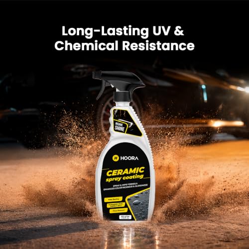 Image of Hoora Hybrid Ceramic Coat 650ML | Long-Lasting Shine, Deep Gloss & Water Beading Protection for Cars & Bikes | Easy Spray Application | Microfiber Cloth 550GSM Included