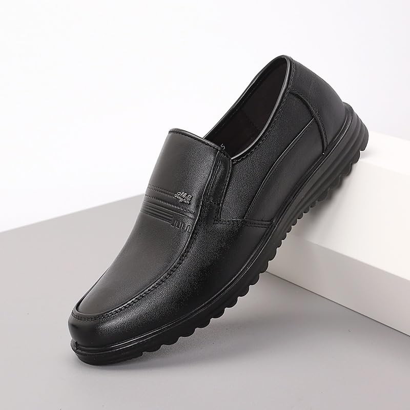Men's Casual Slip on Loafers Breathable Shoes Men Soft Toe Uniform Dress Work Shoes Slip Resistant Water Resistant Black Oxford Shoe2