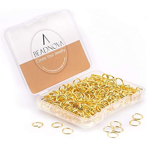 BEADNOVA 8mm Gold Jump Rings Cover