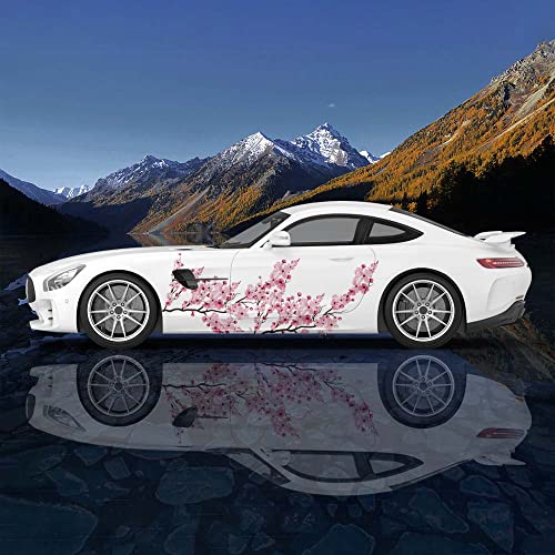 Image of 2PCS Cherry Blossom Car Livery, Japanese Theme Side Car Vinyl Livery, Universal Size, Large Vehicle Graphics, Car Livery (3)