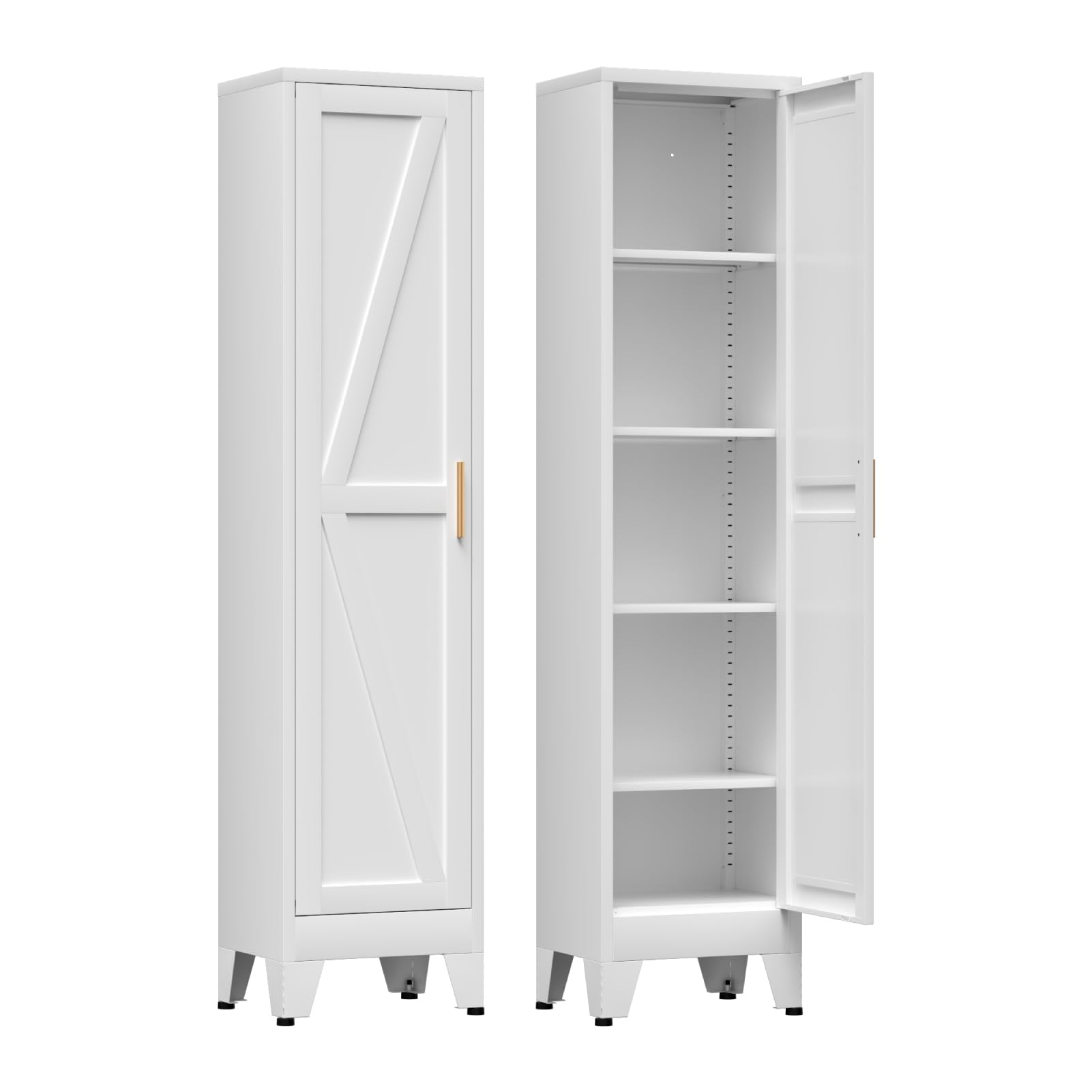 COFaR 67 inch Tall Narrow Bathroom Storage Cabinet Farmhouse