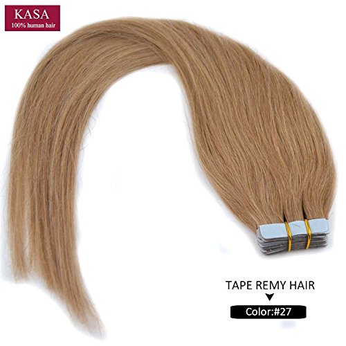 Fission 10 Light Ash Brown PU Tape Skin Weft Hair Extensions Straight