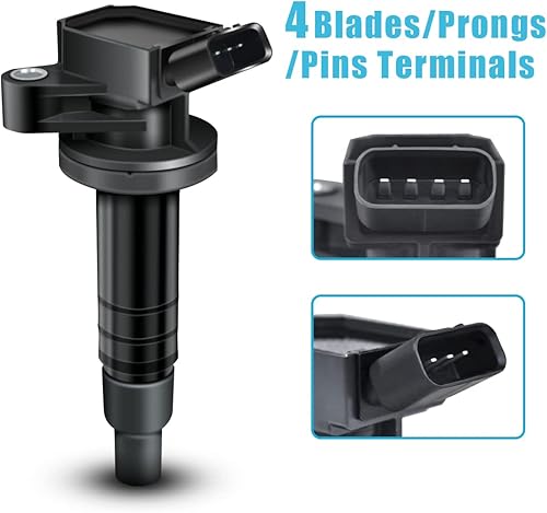 Miniatura 2 de MAS Juego de 4 bobinas de encendido y 4 bujías de iridio 4503 compatibles con Chevrolet Toyota Pontiac Prizm Corolla Vibe 1.8L L4 repuesto para