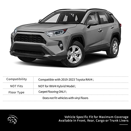 Yitamotor Floor Mats Compatible With 2019-2023 Toyota Rav4 No Hybrid, Custom Fit Black Tpe Floor Liners, 1St & 2Nd Row All-Weather Protection #TOP1