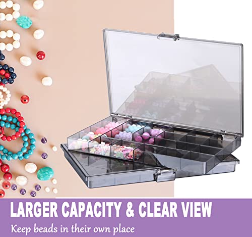 Image of Bead Organizer Conatiner (3 Pack) 21 Grids Diamond Painting Storage Containers, Portable Crafts Organizers and Storage, Black Compartment Container Storage for Jewelry, Fishing Tackles Glitter or Seed