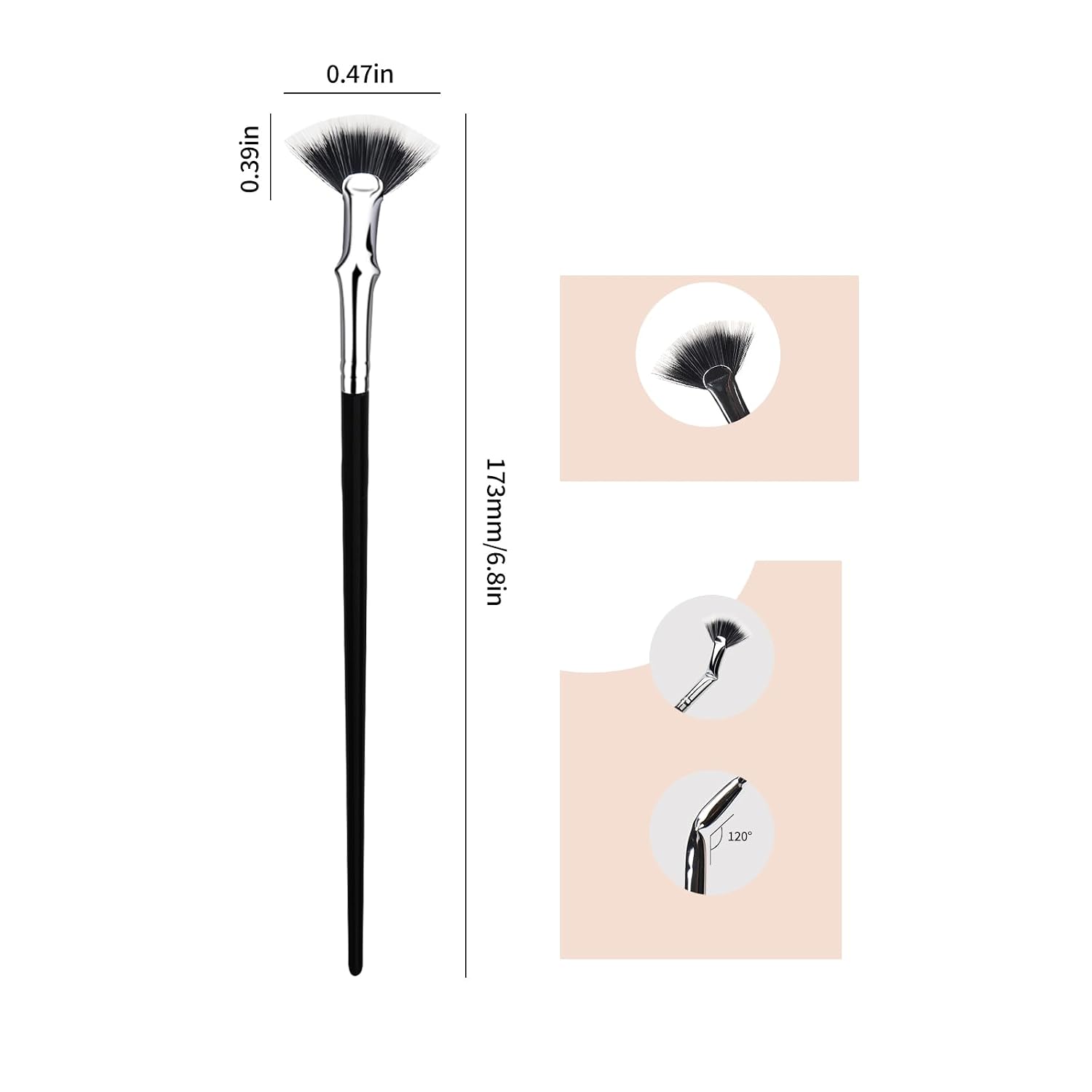 3pcs Folding Angle Scalloped Lash Brush,120° Mascara Fan-shaped Brush for Lashes,Eyelash Comb Separator Makeup Brushes Tool