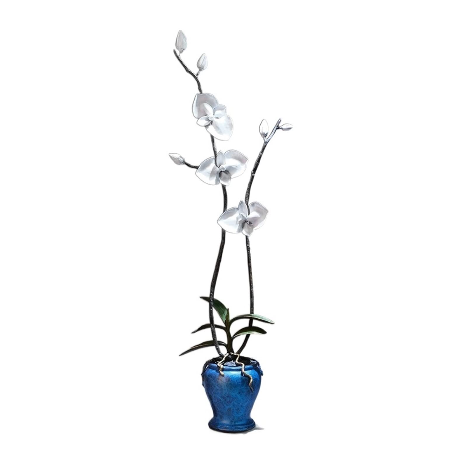 hongchenke34 Copper statue Opper Orchid Flower Art Entrance Ornament Sculpture Crafts Living Room Ornaments Chinese Home Decoration