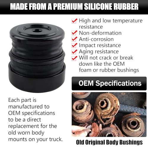 image for VVORHSBELL Silicone Body Mount Kit Compatible with Ford F-250 F-350 Su