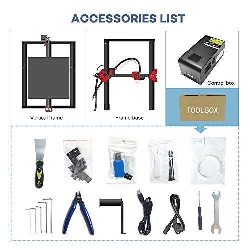 LONGER LK1 90% Pre-Assembled 3D Printer with Large Build Size 300x300x400mm, Full Touch Screen, Filament Detector, Resume Printing, Full Metal Frame (Red)