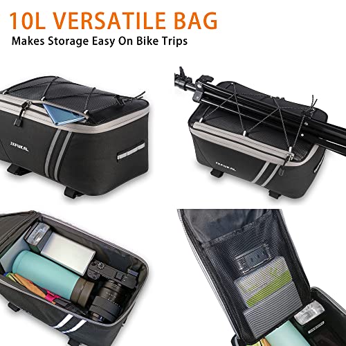 JXFUKAL Rear Bike Rack Bag with Rain Cover, 7L/9L/10L/12L