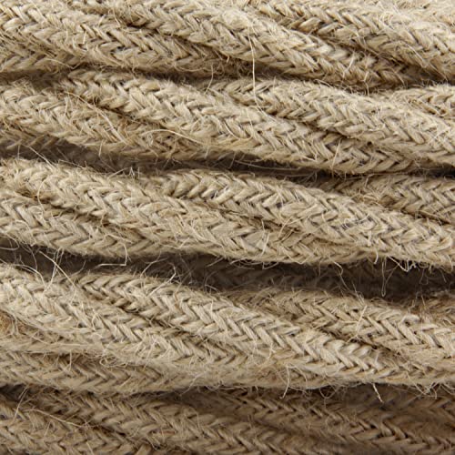 Amarcords - Cable de tela colore YUTE, trenzado, yute, 10 metros, con 2 conductores 2x0,75 - Hilo eléctrico textil de color estilo clásico para lámparas bricolaje y iluminación vintage Cover