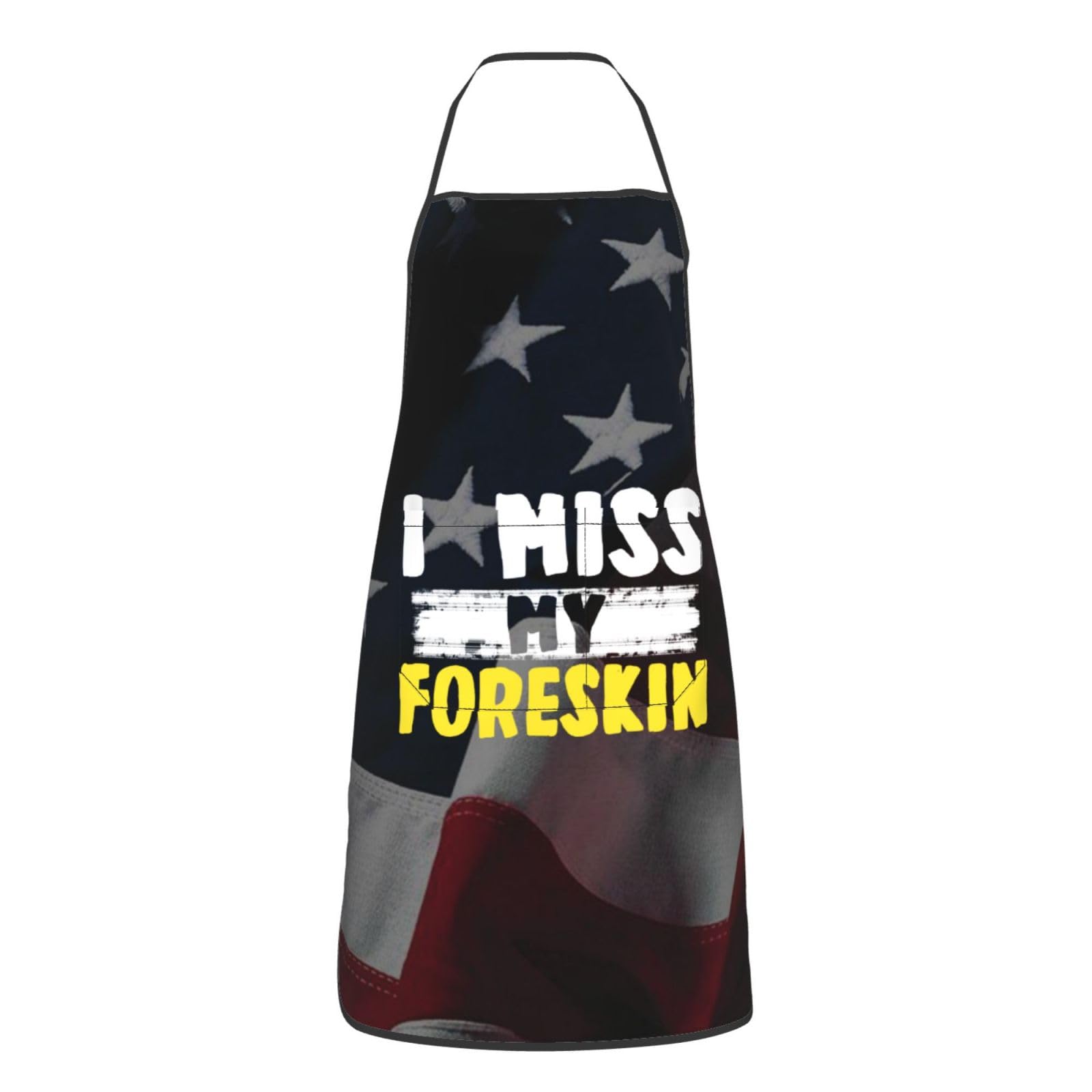 nopicsn I Miss My Foreskin Apron for cooking with Pockets Women Men Kitchen Chef Funny Aprons