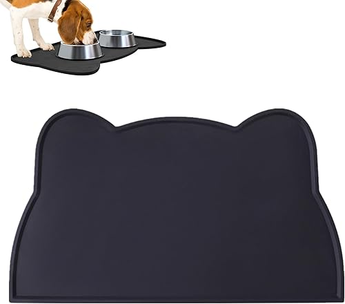 IYYI Tapete de comida para gatos, tapete de silicona para comida de mascotas para el piso, tapete antideslizante impermeable para alimentación de