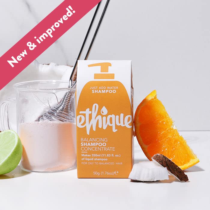 Miniatura 2 de Ethique Champú hidratante concentrado para cabello equilibrado a seco, sin plástico, vegano, sin crueldad, ecológico, hace botella de champú de