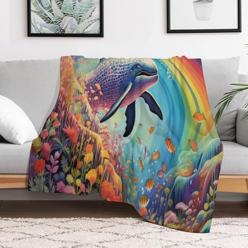 Couverture en flanelle douce et chaude The Baleine de 130x180 cm pour canapé - 3