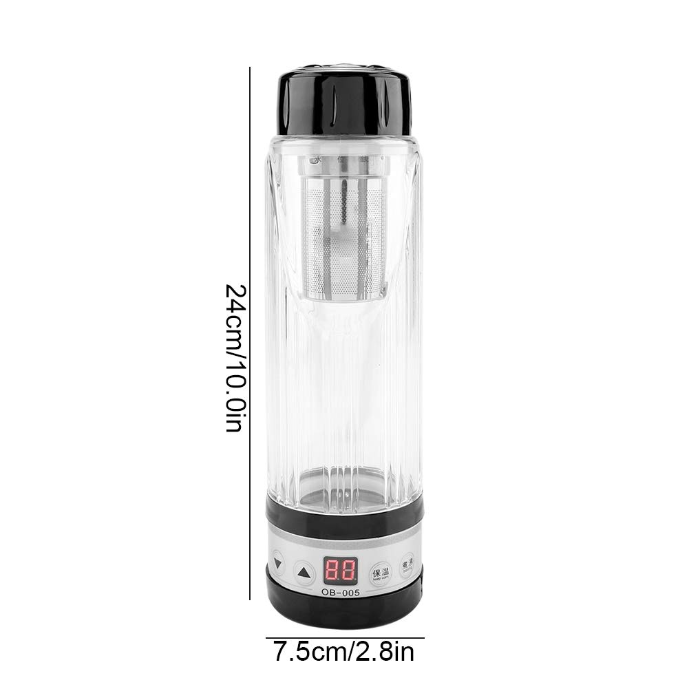 Wasserkocher,Reise Tee Becher Wasser Heizung Becher Flaschenhalter für Instant Nudeln Kaffee Milch 12V/24V 95 Watt 420ml(Schwarz)