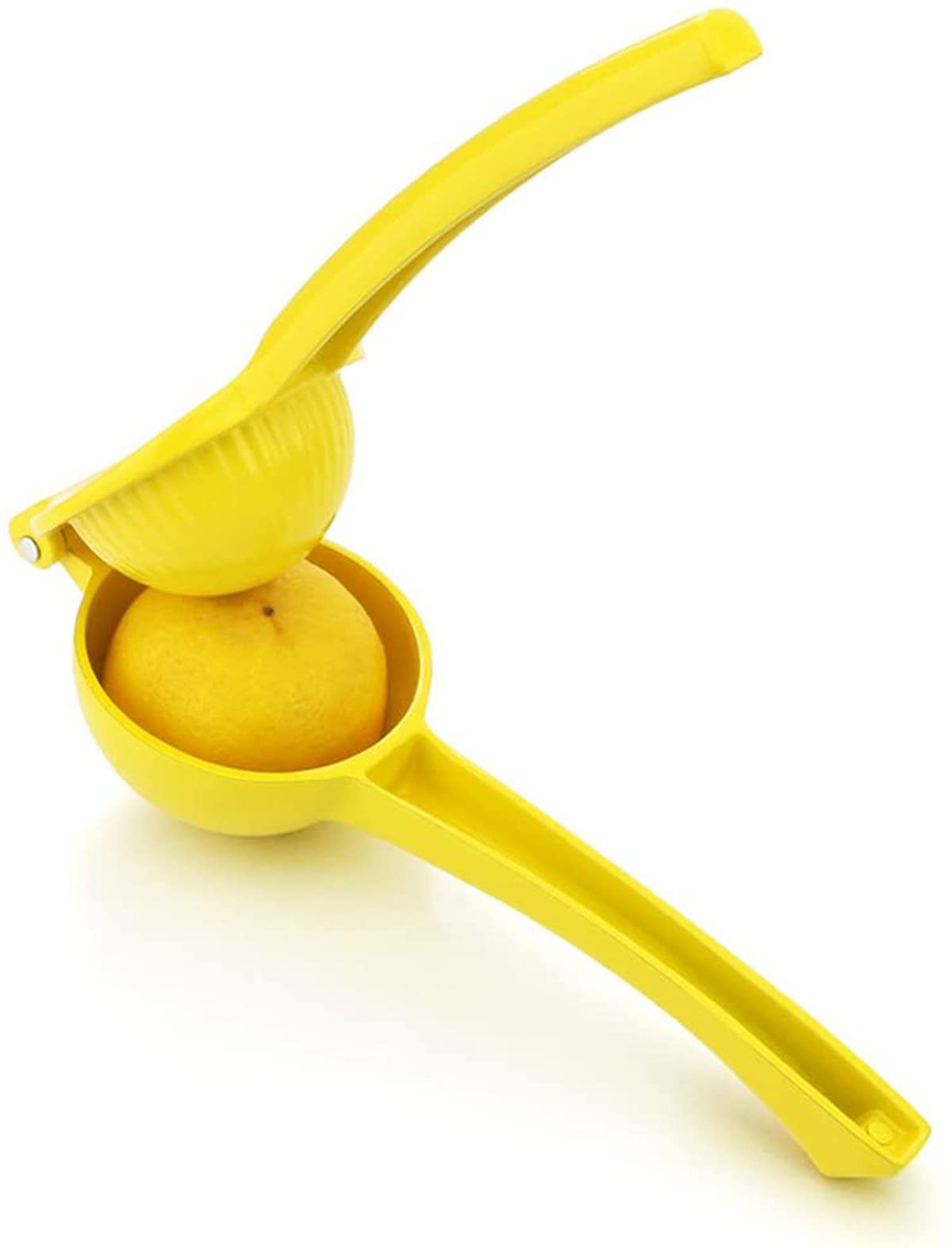 DELFINO Foodservice Enameled Aluminum Lemon Squeezer, Yellow Lime Squeezer Juicer Citrus Press Premium Grade Metal Easy Lime Squeezer