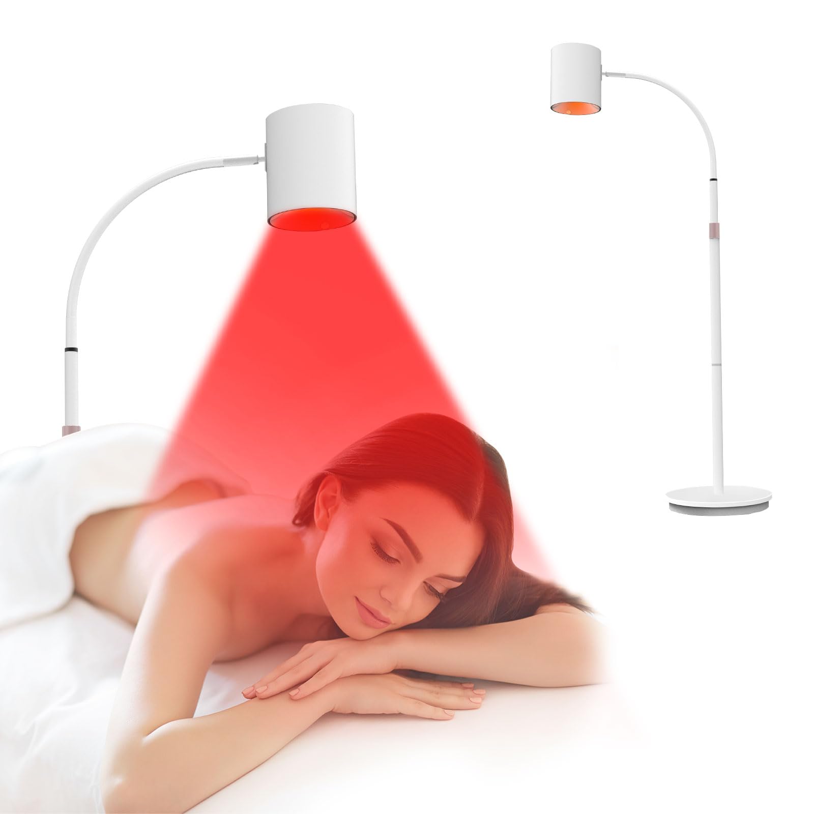 Lámpara Infrarroja 660/850/940 nm, Diseño Cob, Temporizador De 10/20/30 Minutos, Ángulo Ajustable, 5 Niveles De Luminosidad, Luces Rojas De 20 W Para Oficina/Hogar