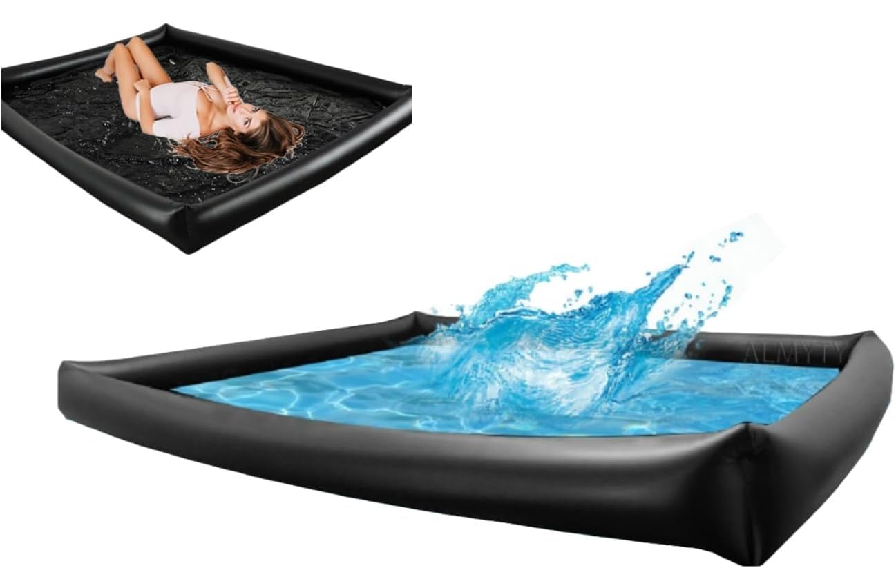 Lotion Piscine Imperméable Lit Gonflable Air Drap de lit Piscine SM Bondage PVC Éclaboussures Huile Spa Massage 189 cm x 161 cm