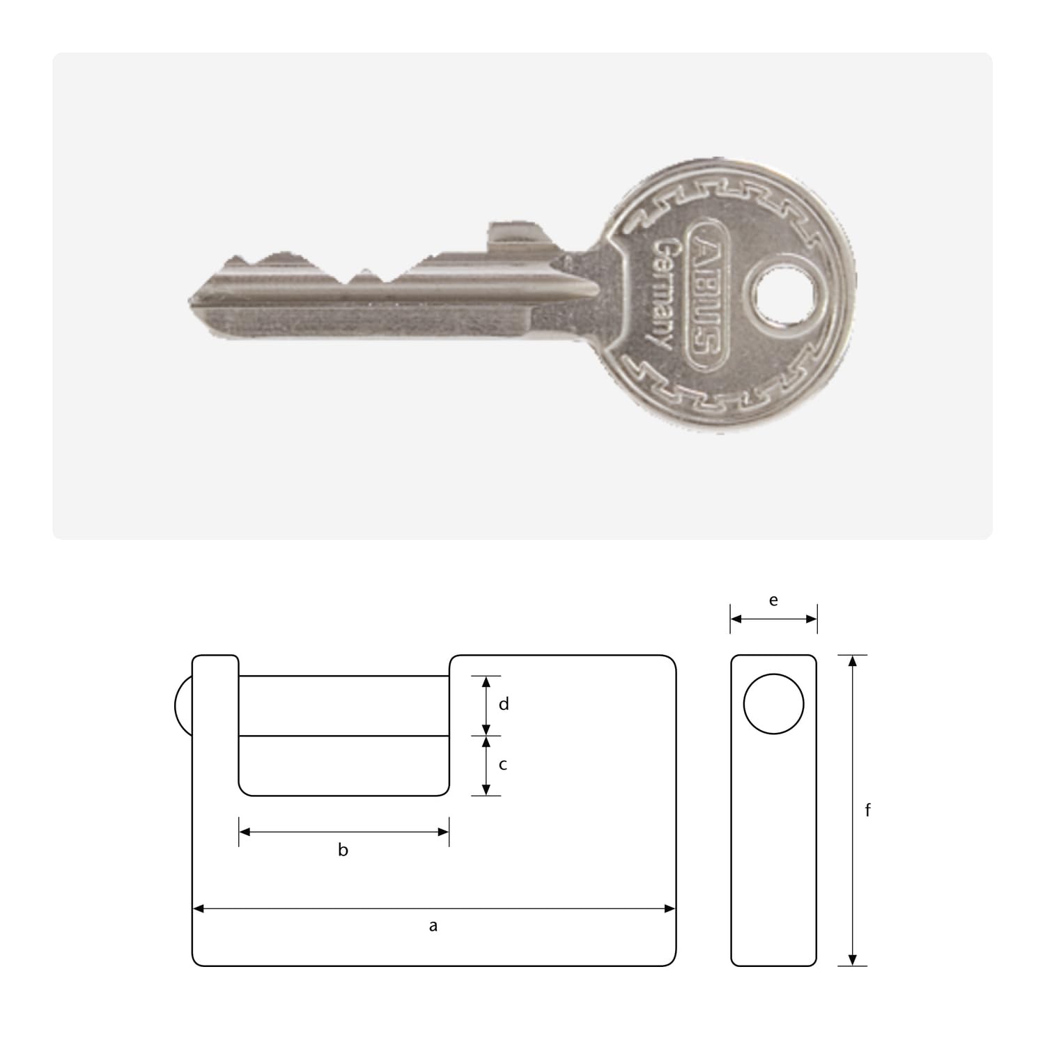 ABUS Lucchetto Monobloc 92/65 - Corpo in Ottone, Gancio in Acciaio | Livello di sicurezza 7, cilindro a spine anti-manipolazione - ideale per grate, cancelli e distributori automatici