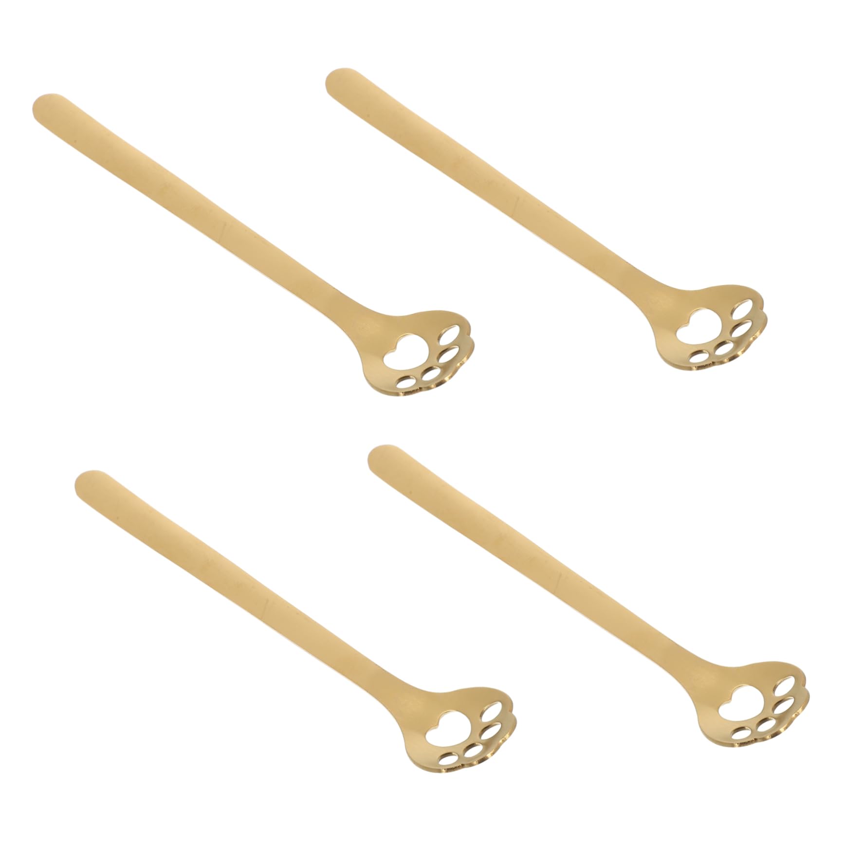 STOBAZA 4Pcs Cute Slotted Dessert Scoops with Long Handle for Coffee Ice Cream and Milk Tea Fun Kitchen Gadgets for Home and Cafes