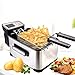 4L Frytownica elektryczna Stal nierdzewna Głębokim tłuszczu Blat Fryer Wyświetlacz LED Kontrola temperatury Wyjmowany kosz na olej Oil Nie klei się z uchwytem bezpieczeństwa i Okno podglądu 2000W