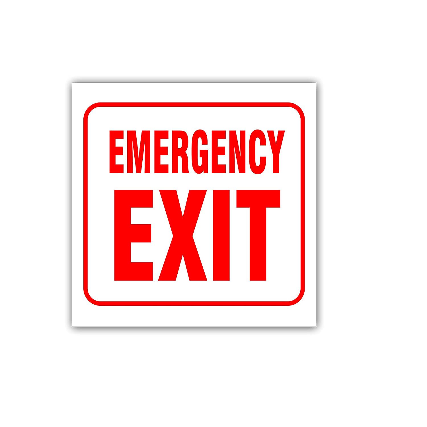 BIRD'S MIND Sign Board Emergency Exit For Hospital Shops Office School Clinic Factory Garden Signage Business Commercial Sign Board Red(L x H 15 x 15 CM)