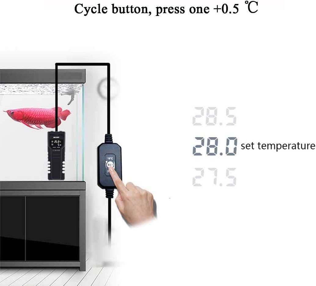 Chauffage submersible pour aquarium - Thermostat LED 100 W avec régulateur de température externe économe en énergie pour un chauffage optimal de l'eau