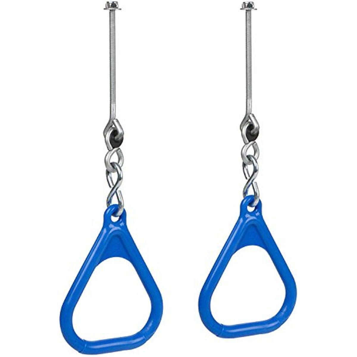Swing Set Stuff Inc. Trapeze Rings (Blue) with Hangers and SSS Logo Sticker