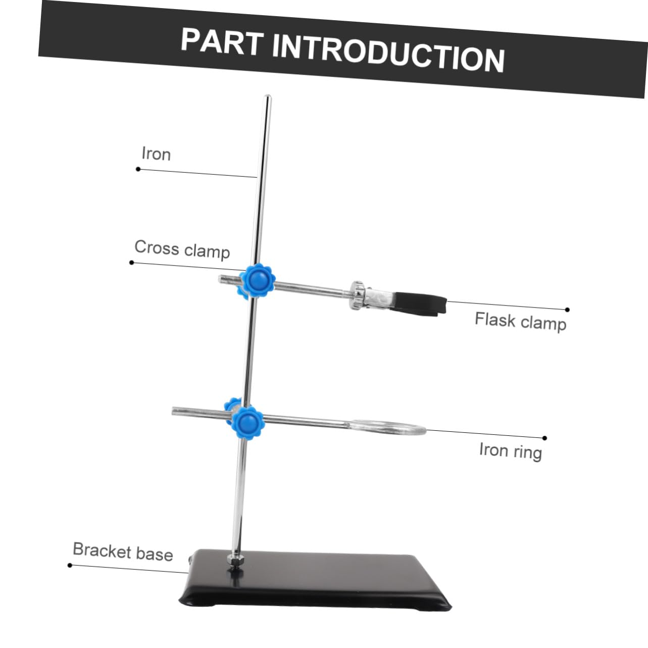Laborständer aus Eisen 30cm Hoch Tragbarer Experimenteller Stützständer für Chemische Laborversuche Kompakter Kleiner Laborhalter mit Stabilem Metallrahmen