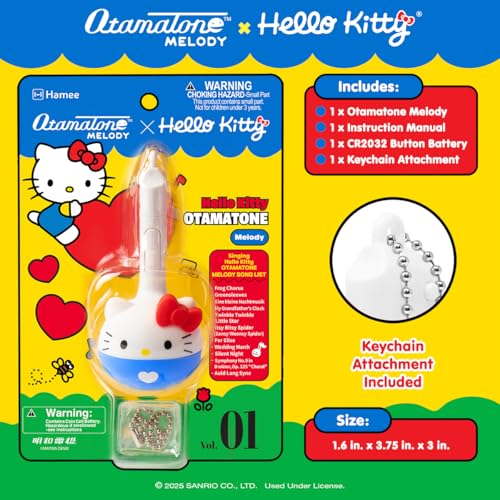 Image of Otamatone Melody Sanrio Electronic Instrument Toy Keychain - Hello Kitty