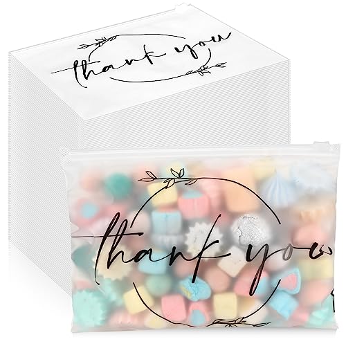 Ireer 100 Pcs Thank You Gift Makeup Bags EVA Clear Cosmetic Bag with Zipper Mini Makeup Thank You Toiletry Cosmetics Bulk Gifts for Women Birthday Daughter Sister(Clear)