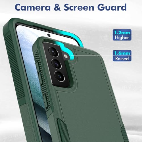 Image of for Samsung Galaxy S21 Plus Case: Dual Layer Protective Heavy Duty Cell Phone Cover Shockproof Rugged with Screen Protector - Military Protection Bumper Tough for Samsung Galaxy S21+ Plus, Dark Green