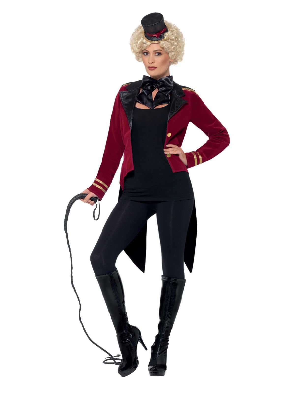 Ringmaster Costume Jacket, Collar & Mini Top Hat, Fancy Dress, Adult Dress Up Costumes